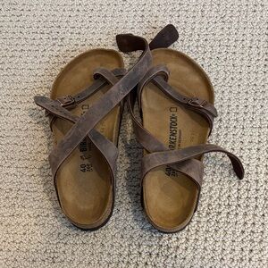 Birkenstock Dark Brown Cross-Strap Sandals